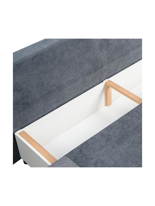 Quatro Διθέσιος Καναπές Κρεβάτι Γκρι 200x88x77εκ. 21040080
