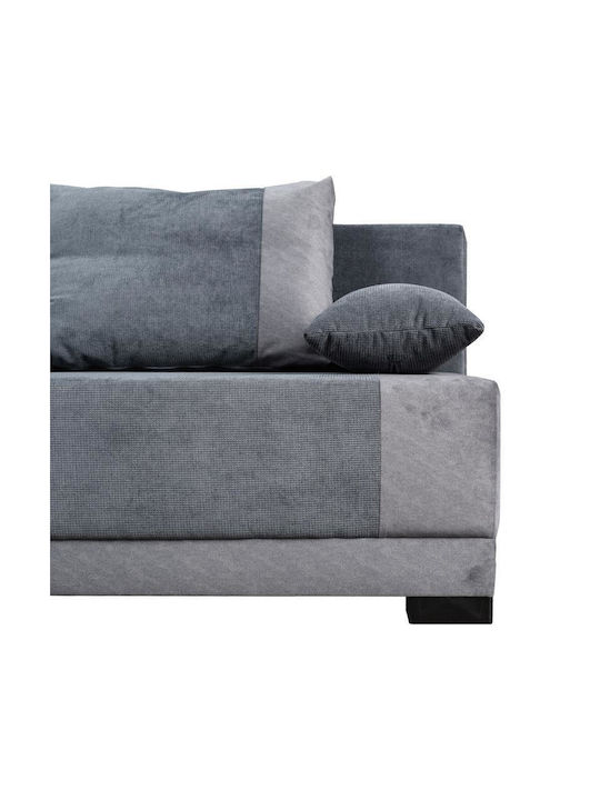 Quatro Διθέσιος Καναπές Κρεβάτι Γκρι 200x88x77εκ. 21040080