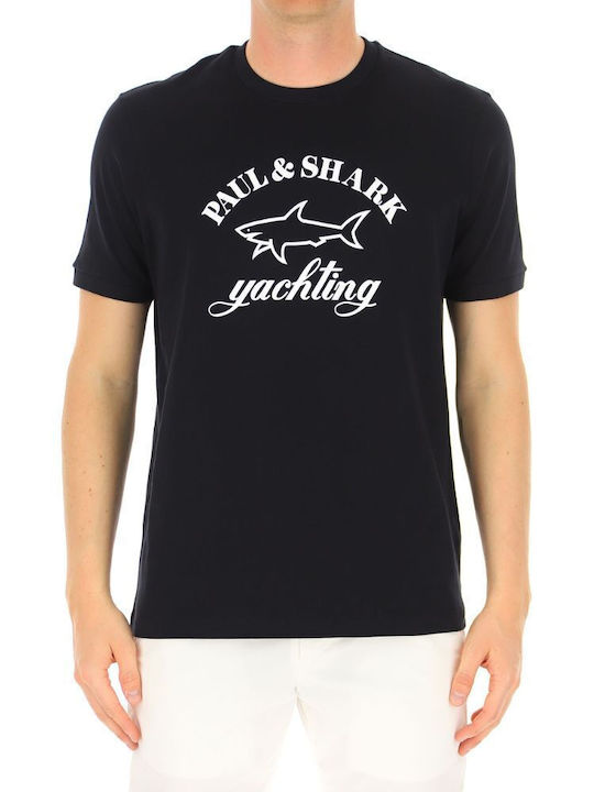 Paul Shark Big White Logo Print T-Shirt - MALE