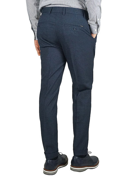 Men's Suit Trousers Elastic Slim Fit Navy Blue