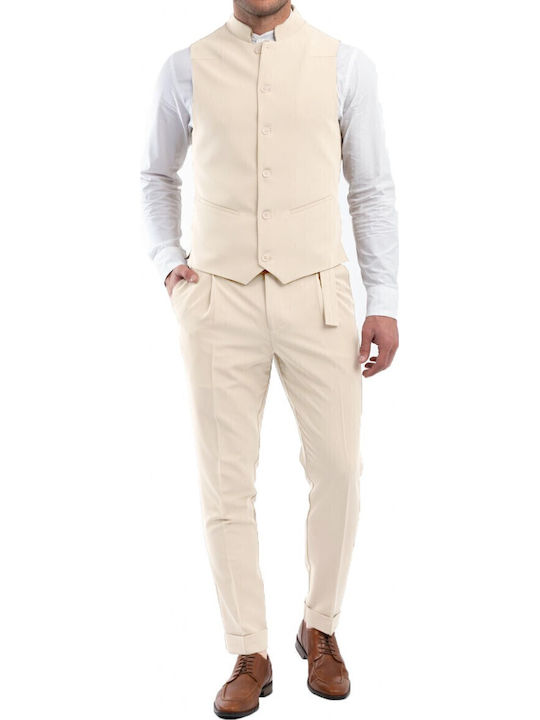 Vittorio Artist Men's Vest Slim Fit White