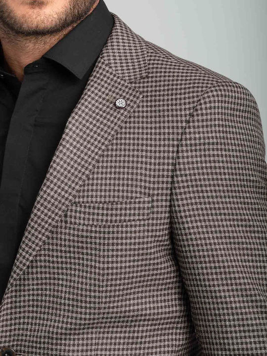 Vittorio Men's Suit Jacket Slim Fit Brown