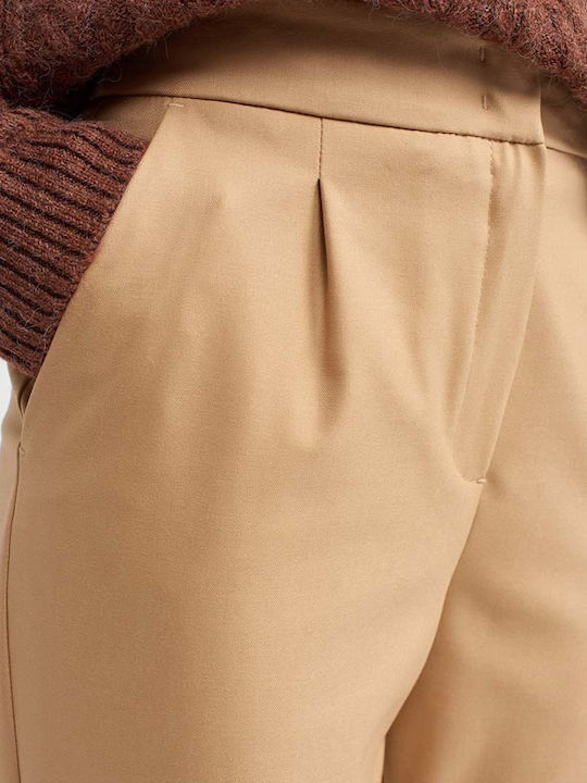 Women's Fabric Trousers Beige