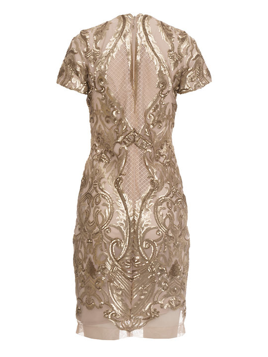 Summer Mini Dress for Wedding / Baptism Beige