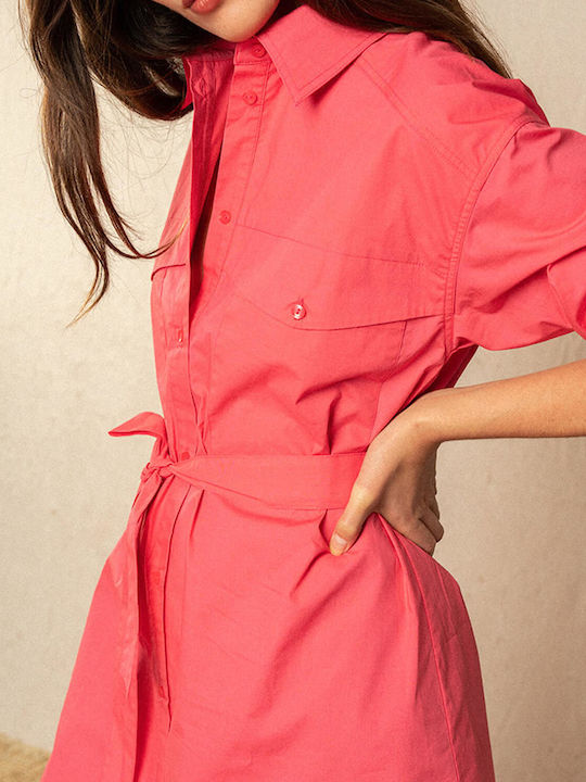 Mini Shirt Dress Dress Pink