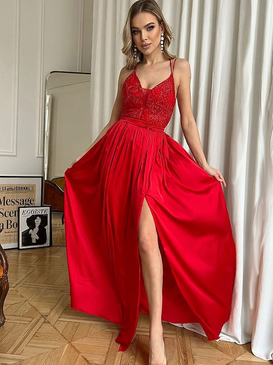 Bicotone Maxi Βραδινό Φόρεμα Κόκκινο