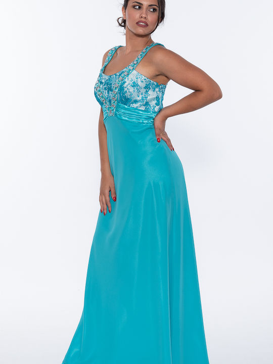 Korinas Fashion Maxi Dress for Wedding / Baptism Turquoise