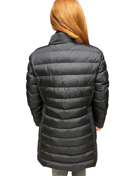 Fergi Women's Long Puffer Jacket for Winter Black
