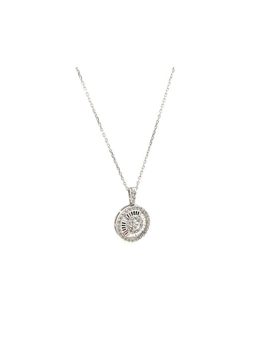 CHrysolithos Necklace from White Gold 14K with Zircon