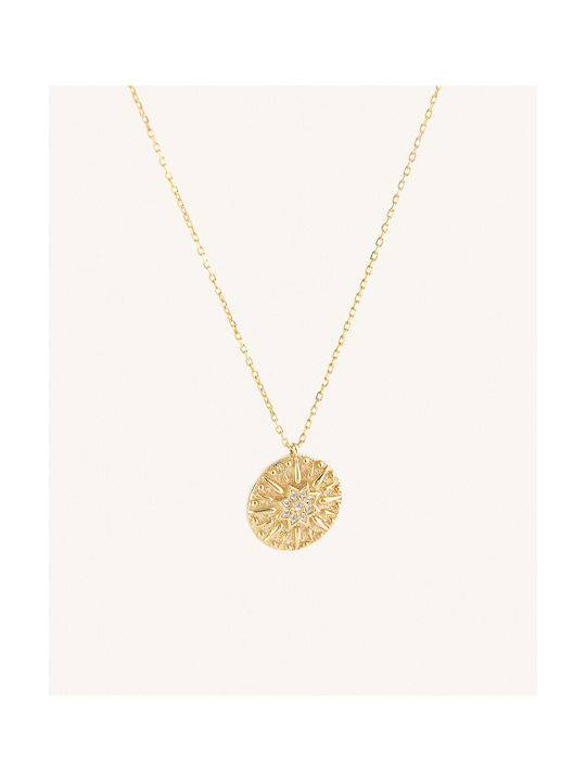 StanStefan Necklace with design Flower from Gold Plated Silver with Zircon