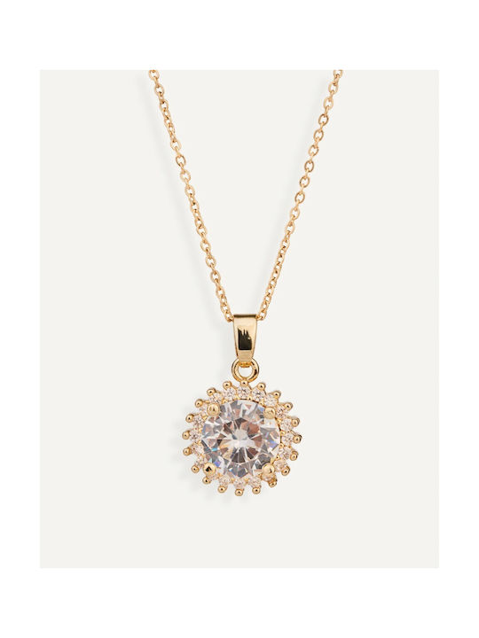 StanStefan Necklace from Gold Plated Steel with Zircon