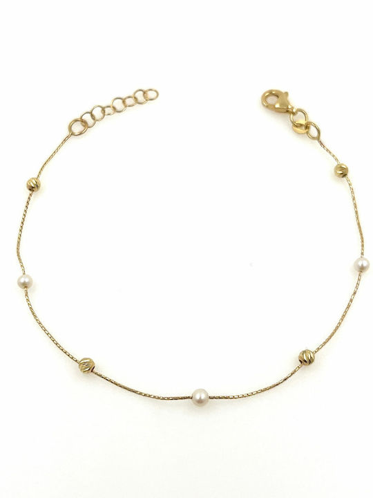 CHrysolithos Bracelet Chain made of Gold 14K with Pearls