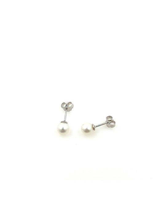 CHrysolithos Earrings made of Platinum with Pearls