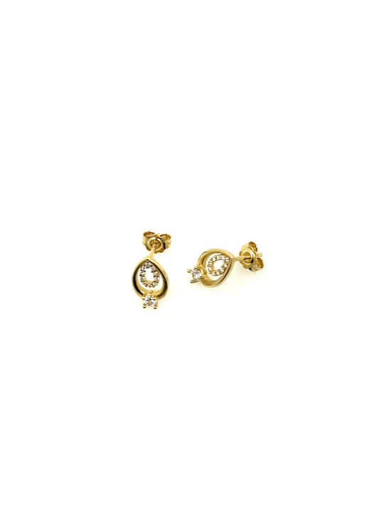 CHrysolithos Earrings made of Gold 14K with Stones