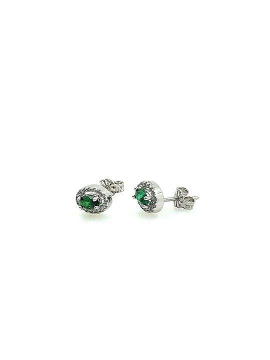 CHrysolithos Earrings made of Platinum with Stones