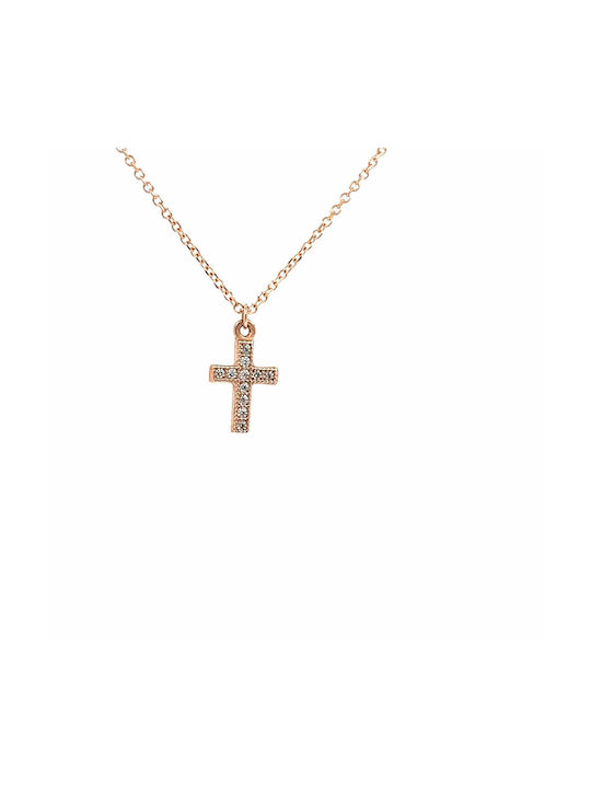 Rose Gold Cross 14K with Chain