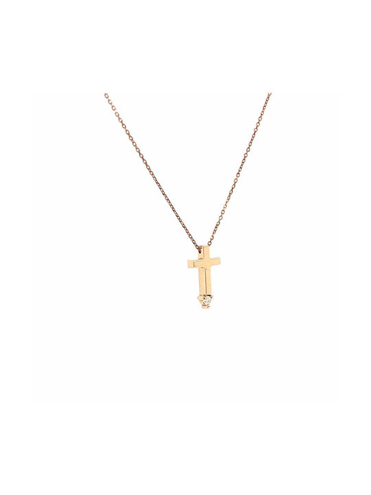 Rose Gold Cross 14K with Chain