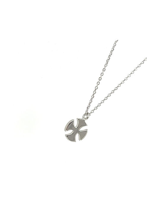 White Gold Cross 9K with Chain