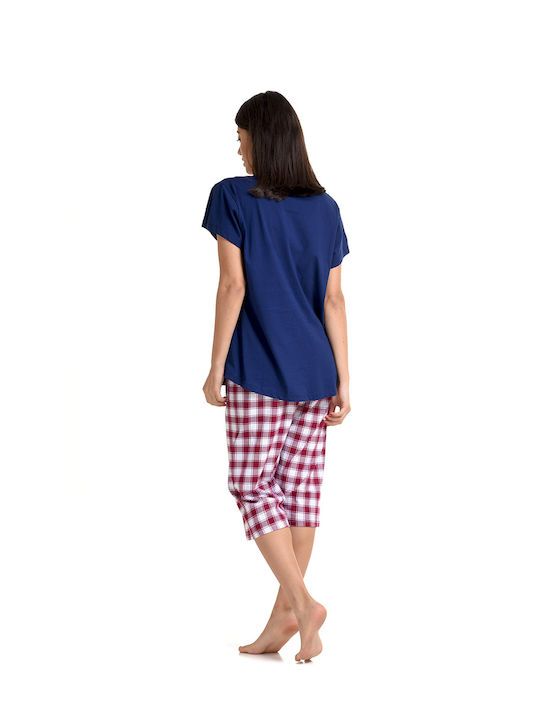 Vienetta Secret Vienetta Vienetta Set Summer Women's Pajamas Navy Blue