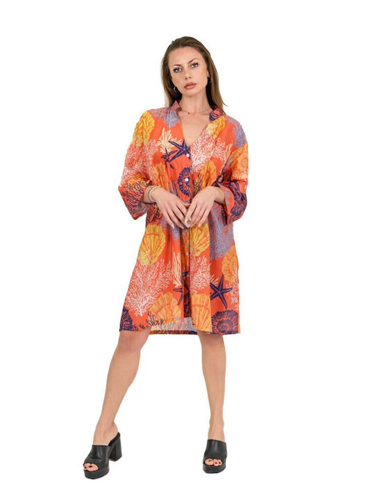 Aquablue Damen Kleid Strand Orange