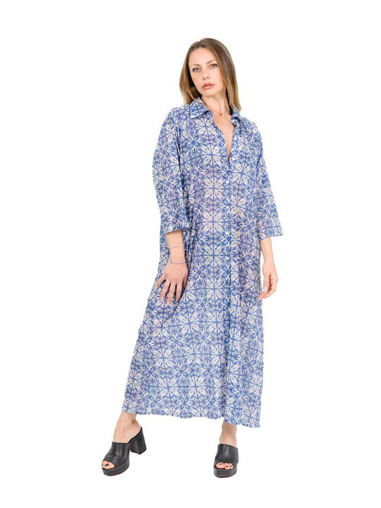 Aquablue Feminin Lung Caftan de Plajă Albastru
