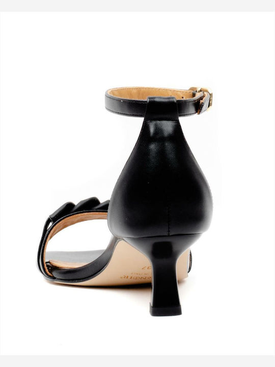 Cafe Leder Sandalen Schwarz