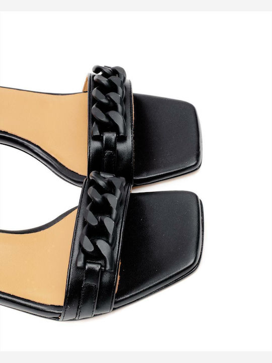 Cafe Leder Sandalen Schwarz