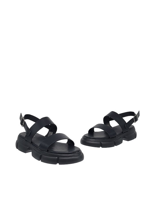 Betsy Women's Flat Sandals Flatforms in Black Color