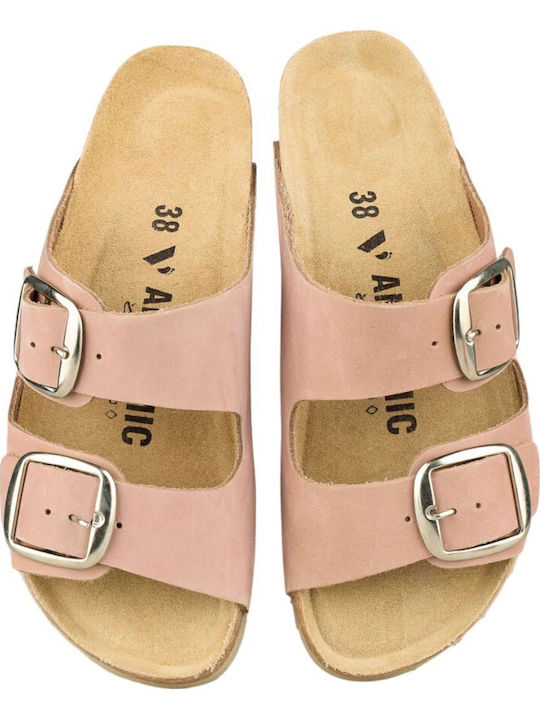Leather Women's Flat Sandals Anatomic Pink