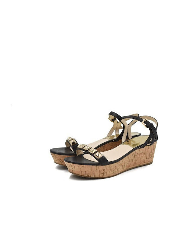 Women's Ankle Strap Platforms Black