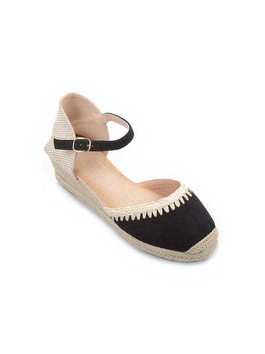 Fshoes Platforme dama în stil espadrile Negre