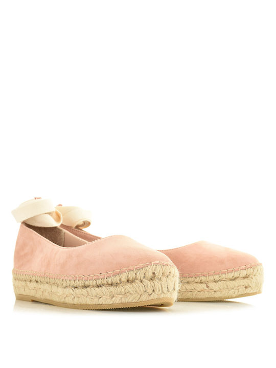 Sofia Manta Lederne Damen Espadrilles in Rosa Farbe