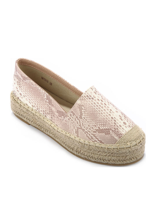 Stoff Damen Espadrilles in Rosa Farbe