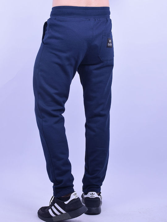 New Wave Men's Sweatpants with Rubber Blue