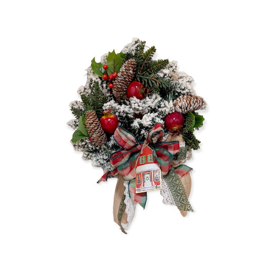 Christmas Metal Decorative Wreath Battery Powered 25cm