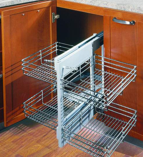 Lemi Cupboard Expanding Hardware with Brakes Silver 40x50cm 238-46155BDX40