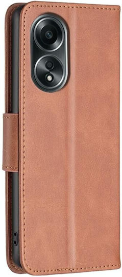 Lambskin Texture Brieftasche Braun (Oppo A98)