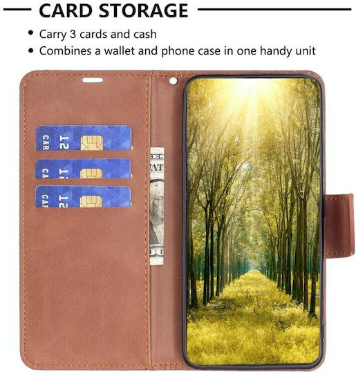Lambskin Texture Brieftasche Braun (Oppo A98)
