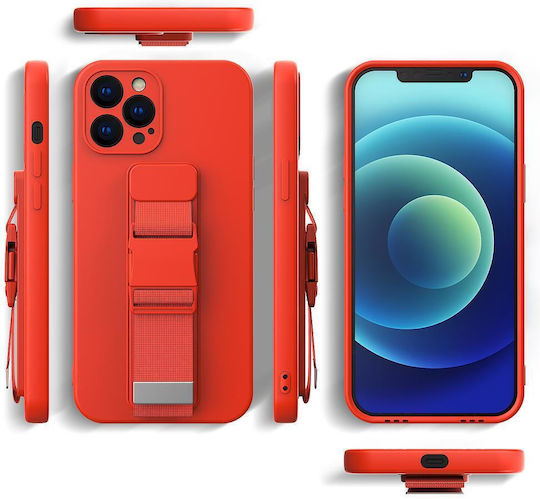 Rope Back Cover Silicon cu Curea Negru (Redmi 10 / 10 2022 )