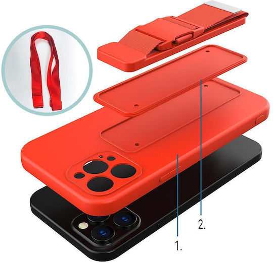 Rope Back Cover Silicon cu Curea Negru (Redmi 10 / 10 2022 )