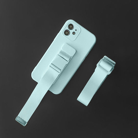 Rope Back Cover Silicon 1mm cu Curea Roz (iPhone XR)
