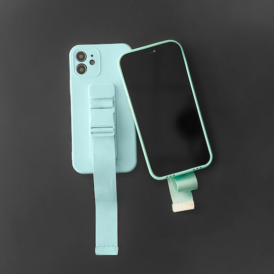 Rope Umschlag Rückseite Silikon 1mm mit Band Rosa (Redmi 9)