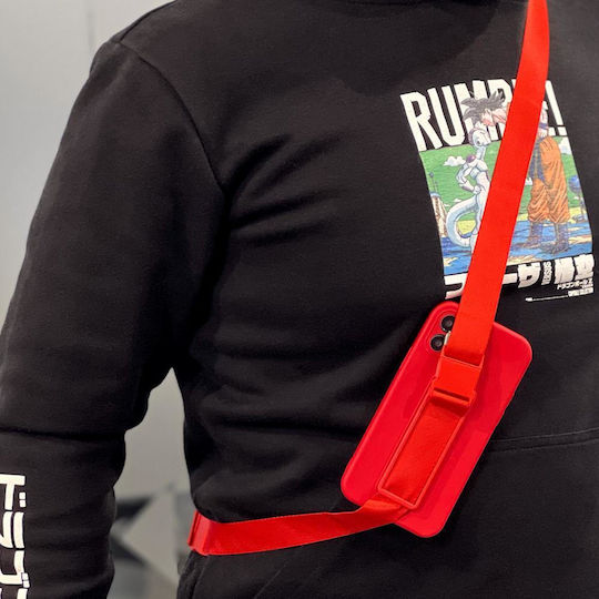 Rope Back Cover Σιλικόνης με Λουράκι Μαύρο (Redmi Note 11 Pro)