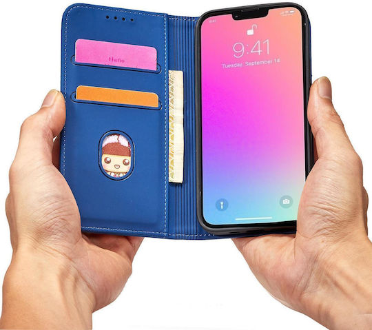 Magnet Card Book Σιλικόνης / Δερμάτινο Μπλε (Galaxy S23)