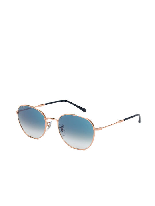 Ray Ban Sunglasses with Gold Metal Frame and Blue Gradient Lens RB3809 92623F