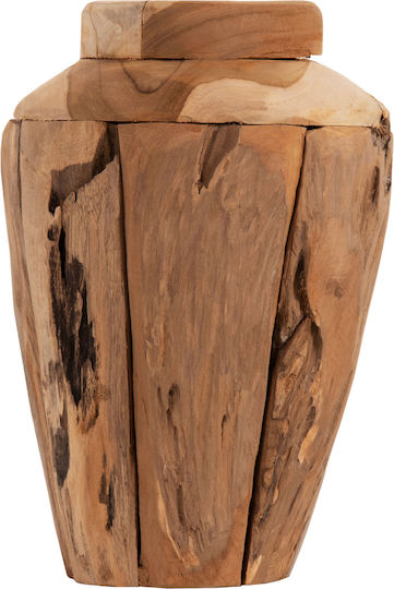 HomeMarkt Vază Decorativă Lemn Galben 15x7x30cm 1buc