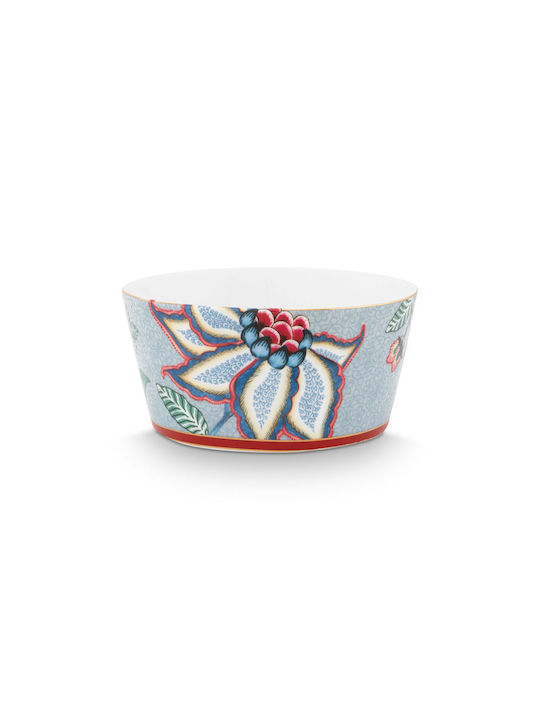 PiP Studio Flower Festival Serving Bowl Round made of Porcelain Blue