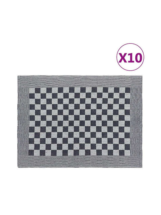 vidaXL Prosop din 100% Bumbac în Culoare Negru 50x70cm 10buc