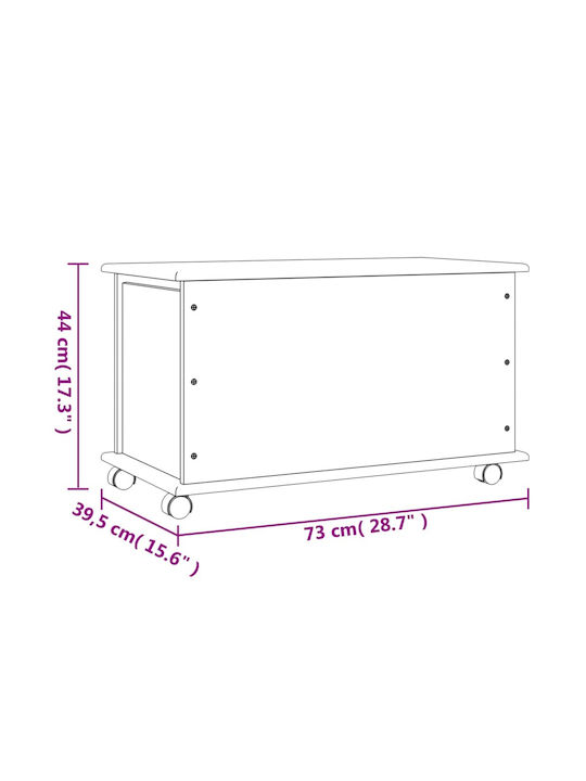 vidaXL Wooden Decorative Trunk White 73x39.5x44cm