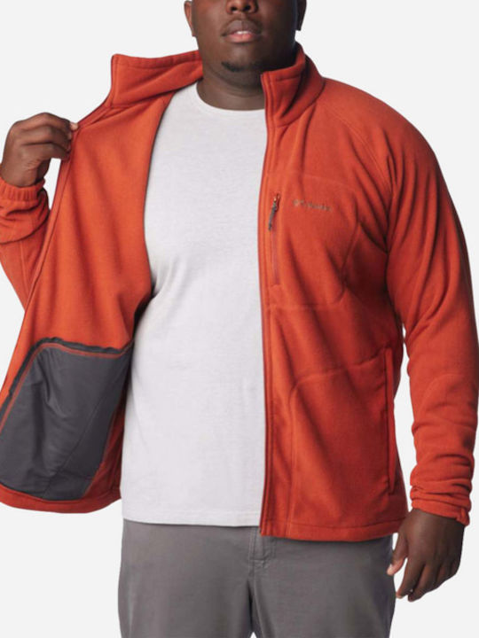 Men's Cardigan with Zipper Orange